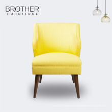 Diseño simple cómoda tela amarilla cubierta tina sala de lectura ocio sillas